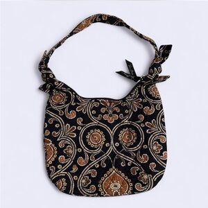 Vera Bradley Black and Brown Paisley Shoulder Bag